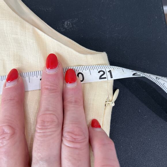 Talbots Cream Sleeveless Midi Dress V-Neck A-Line - Picture 14 of 14